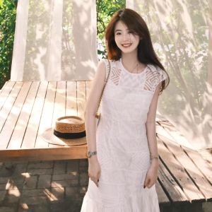 XUECAIQI | Slim Korean Style Unique Pretty Lace-spliced Chiffon Dress
