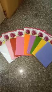 💙| ผ้าใยบัว ผ้าถุงน่อง สำหรับทำดอกไม้ประดิษฐ์ งานประดิษฐ์ มีสี เขียว ส้ม แดง เหลือง ขาว ชมพู และฟ้า (ราคา/ห่อ) | KKNT