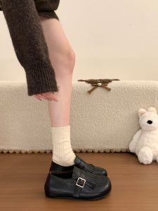 XUJIA | Giày Bốt Da Ngắn Đế Lót Ấm Cho Phụ Nữ