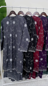 Kurung Moden Printed Dwana – Labuh & Ironless | Baju Kurung Raya 2026