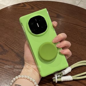 Huawei MateX6 Green Frosted Slim Foldable Screen Phone Case with Hand Strap Full Cover Anti-Fall Protection for X3 Collectors Edition