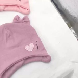 Mũ Turban Cotton Siêu Mềm Cho Bé Gái Thiết Kế Tai Mèo Dễ Thương Họa Tiết Trái Tim Mũ Len Dày Giữ Ấm Cho Bé Sơ Sinh Trai Và Gái 0-2 Tuổi