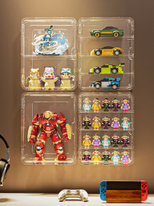 Car Blind Box Storage Display Rack Wall Pop Mart Transparent and Dustproof Gundam Model Garage Kits Ornaments Storage Box