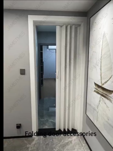 REAIM Folding Door PVC Sliding doorAccordion household Waterproof Space-Saving Sliding Door Kitchen Balcony Bathroom simple door