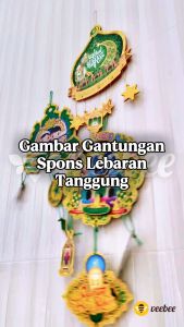 Gambar Gantungan Spons Lebaran Tanggung Lilin Masjid Lentera Keluarga Muslim Dekorasi Hari Raya Idul Fitri