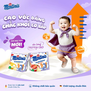[Giao Hỏa Tốc] COMBO 3 vỉ Phô mai tươi Montinis vị Vani nhập ĐỨC (vỉ - 55g x 4 hũ)