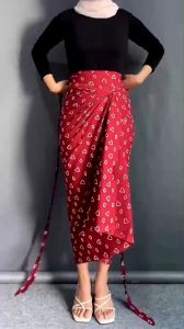 Rok Lilit Batik Jumputan: Warna Maroon & Lainnya