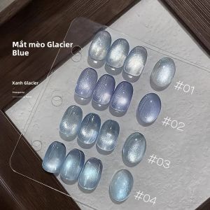 MIANEL 12ml Crystal Cat Eye Gel Glacier Blue Ice-Transparent Với Ánh Sáng Lung Linh Màu Xanh Tím Cho Bộ Sưu Tập Nghệ Thuật Làm Móng Mùa Đông