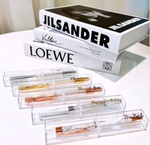 Pen with name laser engrave diamond Premium Gift customize word Gel ink Pen Hadiah company farewell doorgift for men girl teacher day wedding gift
