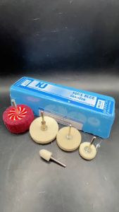 💢ชุดขจัดคราบขี้เกลือ ด้วยเครื่องขัดสว่าน💢👉ไขปลาวาฬขัดละเอียดเคเจผสมผงขัดนำเข้าจากญี่ปุ่น+ล้อสก๊อตไบรท์มีแกน ลอกคราบขี้เกลือ+ล้อขนแกะขนเงาขนาด2”+1.5”+1”+กรวย 💢คุ้ม💢