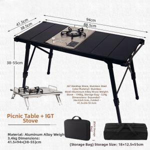 Portable Adjustable Folding Table
