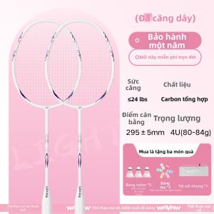 WAVAW | Bộ Vợt Cầu Lông Carbon Fiber Siêu Nhẹ Bền 5U