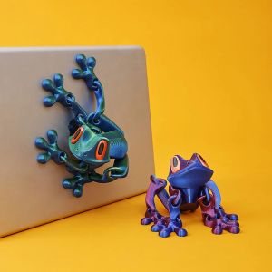 3D Printing Simulation Tree Frog Joint Movable Frog Ornaments Kitchen Home Decoration Office Animal Desk Toy Refrigerator