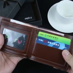 NCW-051 Mens Card Holder Monochrome Lightweight Bifold Fashion Wallet