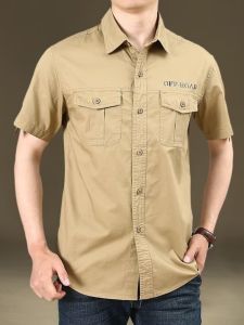 Thin Workwear Outdoor Leisure Mens Short Sleeve Shirt