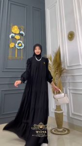 Clara Dress // Gamis Wanita // Ceruty // By Widya Fashion.ID Kancing Mewah Simple
