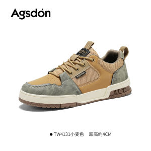 Agsdon Mens Thick Bottom Casual Shoes 2025 Autumn Season Sporty Leisure Footwear for Students And Youth round Toe Rubber Sole