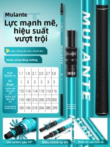 MONLEYTA | Cần Đánh Cá Mạng với Thanh Sắt Không Gỉ và Hợp Kim Nhôm kèm Đầu Mạng và Túi Giữ Cá