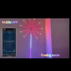 ขนาดใหญ่ 50 ซม*10 ไฟตกแต่งห้อง ไฟ LED สายไฟหิ่งห้อย 5050 RGB ซิงค์เสียงเพลง Strip Light กันน้ํา