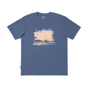 Simwood Mens Clothing [Standard Loose] 240G Cotton Sorona Cool Feeling Print Casual Short Sleeve T-shirt for Men