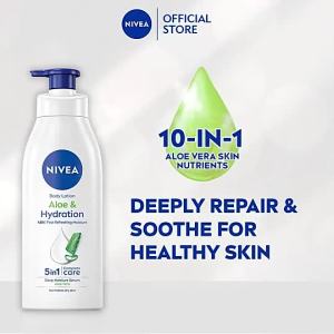 [Buy 2 Free 1] NIVEA Body Lotion Aloe & Hydration Natural Aloe Vera Fresh & Anti Odour (400ml x 3)