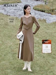 French Vintage Wool and Cashmere Blend Acetate Satin Dress