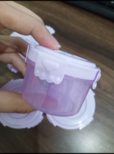 Alat Dapur Serbaguna Wadah Bulat 60 ML Tempat Makanan Bayi Bento/ Kotak Penyimpanan Praktis Tutup Klip Motif