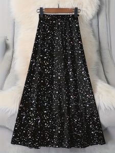 Printed Design Four season colorful polka dot black casual style half skirt