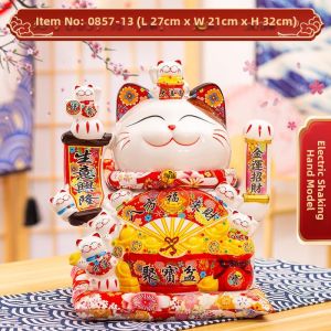LIWAN | Automatic Waving Electronic Fortune Cat Figurine 14 Inch
