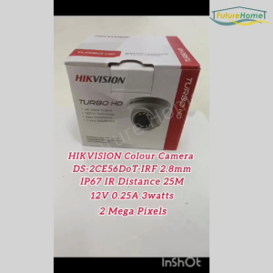 <SG LOCAL SELLER> HIKVISION CCTV Camera - [ Model No: DS-2CE56D0T-IRF ] + 1080P / 2 MegaPixel Resolution Day (Color) / Night (Black and White) with Infrared night vision  supports Dahua CVI TVI AHD and Analog Mode.