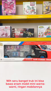 Mainan Mobil SLIDE STORAGE CAR Truk Besar Sliding & Pull Back Car New Car Slide Storage Mobil Perosotan Mainan Anak Perempuan - Mainan Anak Laki Laki