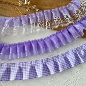 Purple Double Layer Snow Silk Lace Edging Fabric DIY Sleeve Cap Material Home Sewing Accessories Cat Lady Brand from China