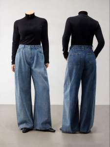 Custom Unique Design Two-Sided Color Straight Leg Jeans