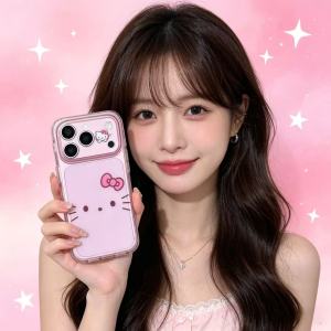 Sanrio | Cute IMD Frosted Semi Transparent Sanrio Phone Case For iPhone 15 16 17 Pro Max Luxury Shockproof Cover For Girl Gift Fashion
