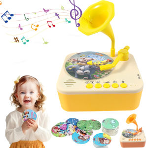 Kids Story Player Gramophone Music Toy with 93 Cards for Early Education Toddler Record Player Phonograph Learning Toys Gifts