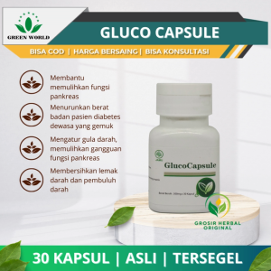 Green World Gluco | Glucoblock Capsule Suplemen Herbal Menjaga Keseimbangan Gula Darah Secara Alami