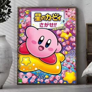 Bandai | Cartoon Game Character K-Kirby Oil Painting Modern Wall Decor for Living Room Bedroom Perfect Gift No Frame