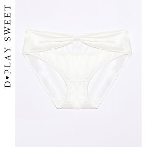 Vintage Satin French Bow Womens Underwear Cotton Crotch