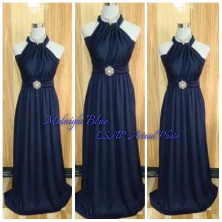 NAVY BLUE INFINITY DRESS WITH ATTACHED TUBE FLOORLENGTH