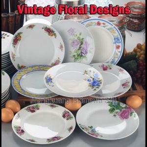 4pc Vintage Floral 7inch Porcelain Dessert Plate Set LZ90174