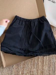 Váy Ngắn Chữ a Cạp Cao Màu Đen Có Nơ Cho Nữ Mùa Hè Phong Cách Mới Váy Midi Chữ a Cạp Cao Cỡ Lớn Giúp Thon Gọn