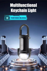Multifunctional burst bright mini keychain rechargeable flashlight 【爆亮强光】钥匙扣手电筒 Waist Mounted Keychain Flashlight Car Mini Flashlight Multi Functional Emergency USB Charging Strong Light