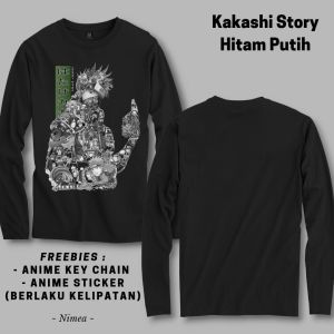 Kaos Panjang Kakashi Story Hitam Putih - Nimea