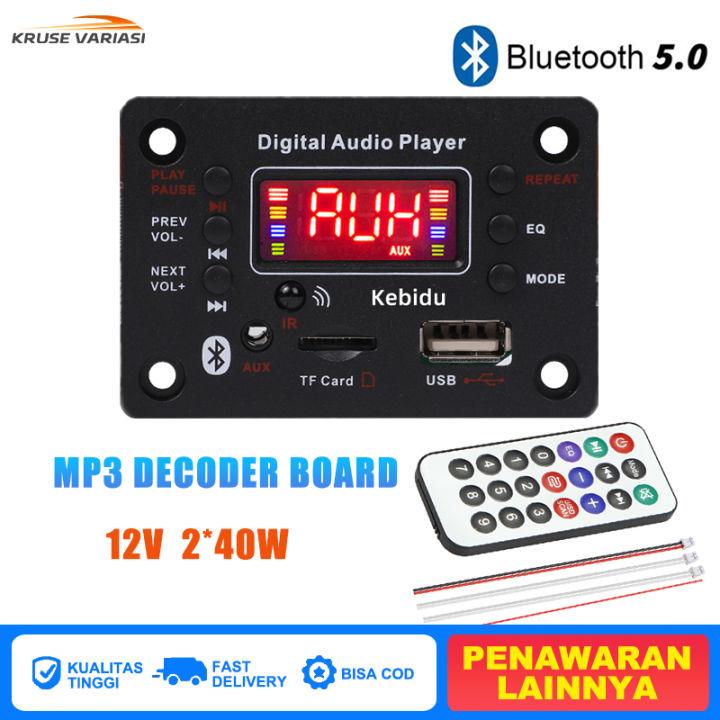 Modul MP3 Player Board with Bluetooth 2x40W 12V USB SD Card FM Radio ...