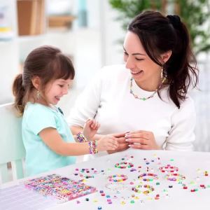 24 Styles Polymer Clay Beads Kit Cute Fun Clay Beads Flower Butterfly Heart Letter Pony Beads for Bracelet Necklace Making DIY