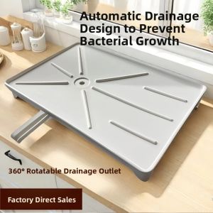 Kitchen Drain Basket Water Catching Tray Dishwasher Safe Multi Functional Elevated Drip Tray Living Room Storage Drain Base