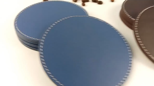 100mm Tatakan Gelas Kulit Tatakan Bulat Leather Coaster Duo Tone Tatakan Gelas Tahan Air Bukti Minyak
