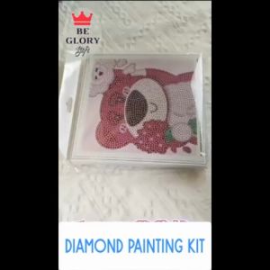 Kids Cute Cartoon 5D DIY Diamond Painting Set With Frame 17cm X 17cm Full Drill Tools Children DIY Handmade Kids Gift 儿童创意手工钻石贴画