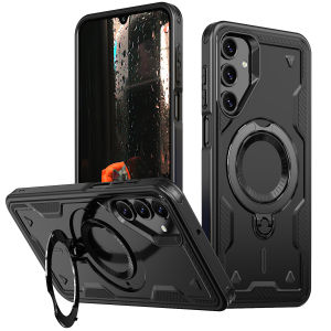 Magnetic Case for Samsung Galaxy A56 A36 A26 A25 5G A55 5G A35 5G A14 5G/4G A15 5G/4G A16 5G A06 A05S A05 with Rotatable Ring Holder [Compatible with Magnetic] Military Shockproof Kickstand Protective Case for Samsung Galaxy A25 5G Black MQ