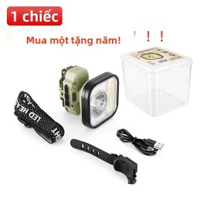 Xiviio USB Sạc Đèn Pha Có Cảm Biến Sóng COB LED Ánh Sáng Đỏ Cho Ngoài Trời Chạy Câu Cá Đèn Pha Xe Đạp Chống Thấm Nước 180 ° Góc Chiếu Sáng